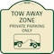 Signmission Tow Away Zone Private Parking W/ Car Towing Heavy-Gauge Aluminum Sign, 18" x 18", TG-1818-22802 A-DES-TG-1818-22802 - alternate 1